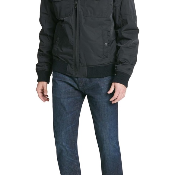 Tommy Hilfiger Men's Black Bomber Jacket, Water and Wind Resistant, Size M - Picture 2 of 14